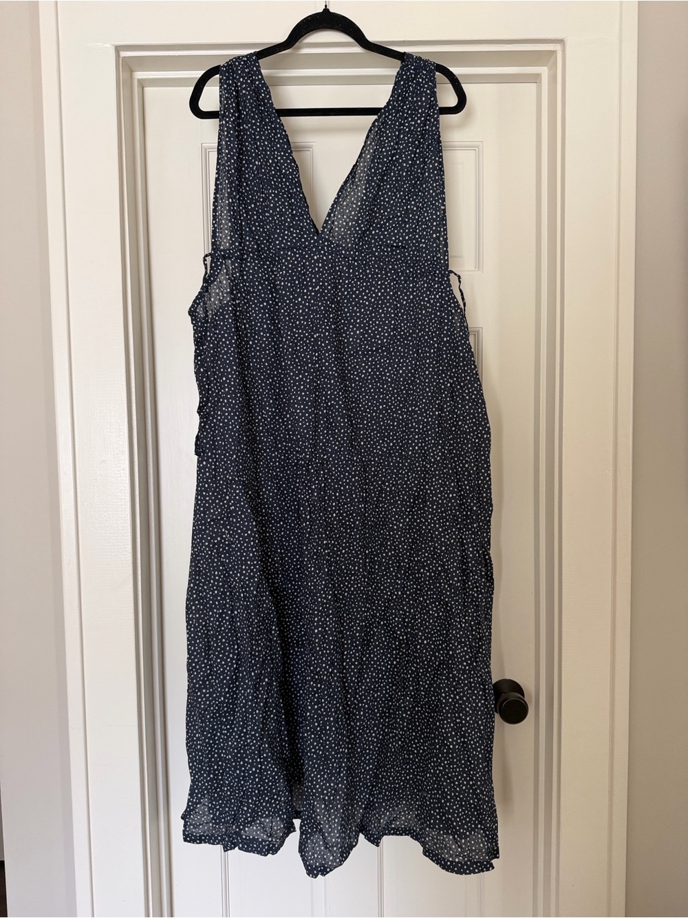 NWT J. Crew Maxi Dress Navy Blue Polka Dot Side-tie Beach Dress - Picture 8 of 8